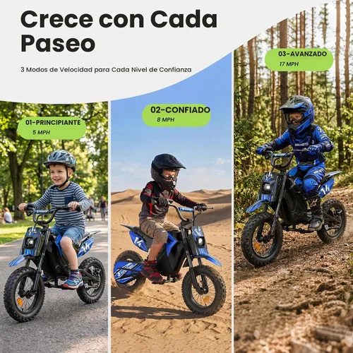 Vista 9 de isinwheel Bicicleta de cross eléctrica A14 de 36 V, 500 W, para niños de 5 Azul oscuro (500W)
