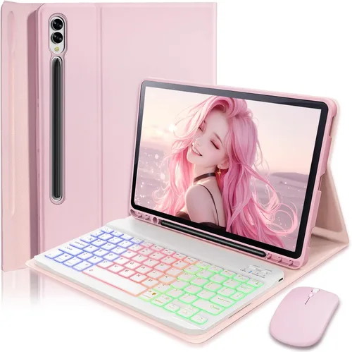 Vista 12 de Funda para teclado para Samsung Galaxy Tab S10 Lite / S10 FE / S9 FE / S9 / S8 10.9-11 pulgadas Cubierta - Teclado magnético desmontable