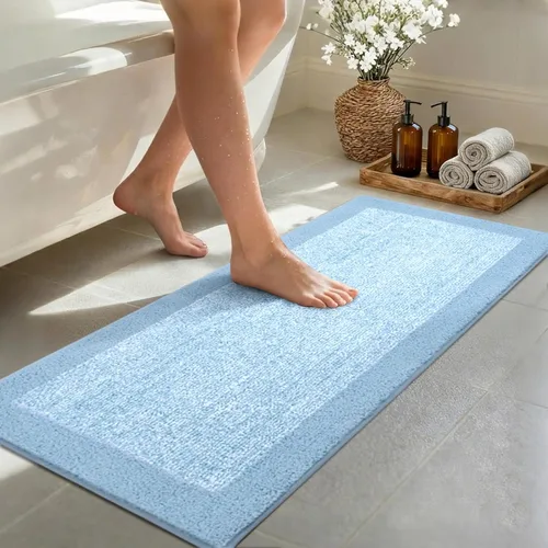 Vista 47 de Alfombras de baño de 17 x 24 pulgadas, antideslizantes, lavables, color gris, para bañera, tapete de baño para baño, tapete suave y absorbente