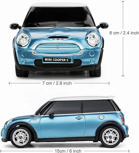Vista 3 de RASTAR 1:24 RC Cars Toy Mini Cooper Car para Niños Mini Cooper S Coche De Control Remoto - Azul