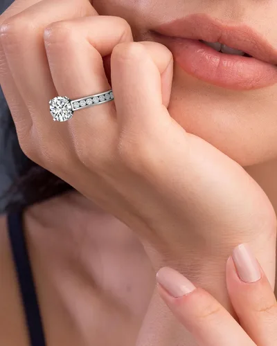 Vista 4 de PREVELI 3 Carat GRA Certified D VVS Moissanite Engagement Rings For Women Simulated Diamond Rings 925 Sterling Silver