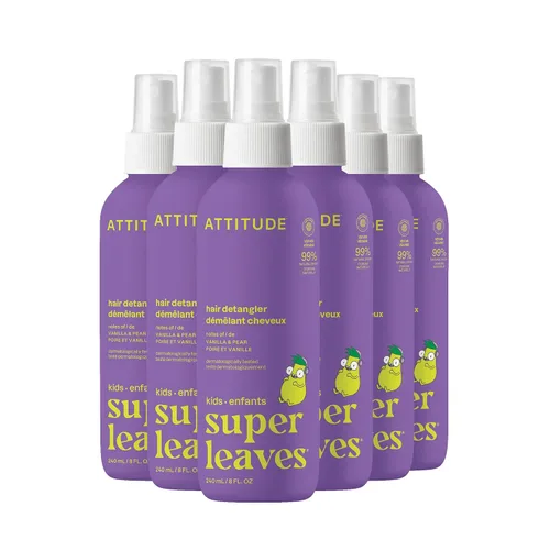 Vista 9 de ATTITUDE Desenredante de cabello sin enjuague para niños, producto sin enjuague verificado por EWG, ingredientes a base de plantas y minerales