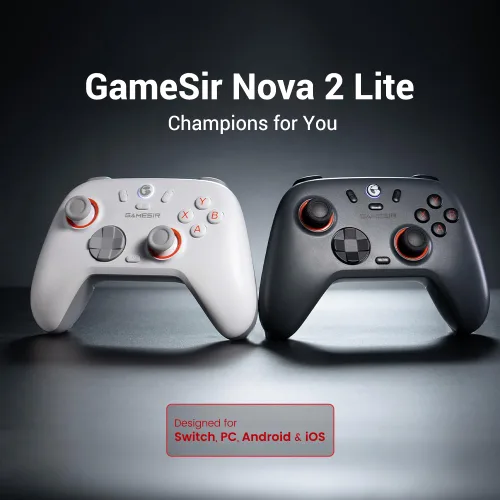 Vista 2 de GameSir Nova Lite 2 Wireless PC Controller with Hall Effect Joysticks & Triggers, 2.4G & Wired 1000Hz Polling Rate, Remappable Buttons - Compatible