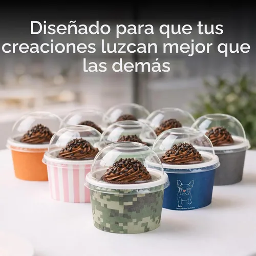 Vista 7 de Solo tapas: tapas en forma de cúpula, 50 tapas de plástico transparente para tazas de Coppetta To Go de 3 onzas - Las tazas se venden por separado