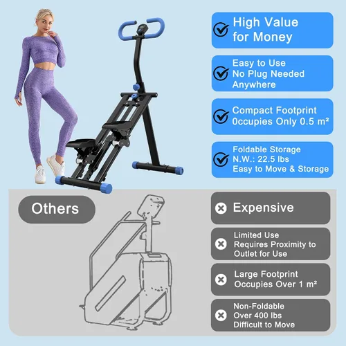 Vista 6 de Stair Stepper for Home-Upgrade Vertical Climber Workout Machine for Full-Body Exercise Climber Fitness Equipment with Stable Frame Adjustable