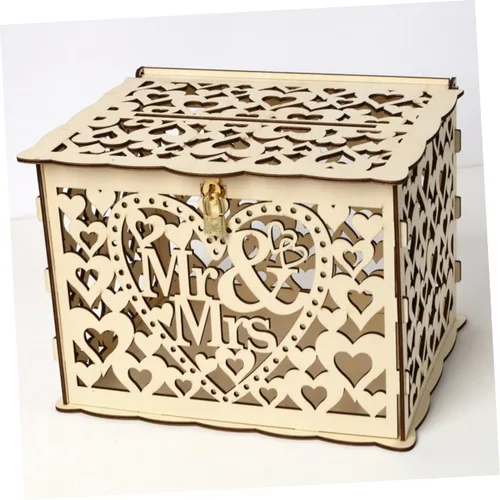 Vista 4 de LIFKOME 2pcs Box Wedding Envelope Holder De Wedding Money Holder Adult Piggy Bank Decorative Container Money Saving Bank Piggy Bank for Adults