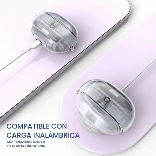 Vista 8 de Beat Studio Buds + (2023) / Beat Studio Buds 2021 Funda protectora transparente de TPU suave transparente de grado militar a prueba de golpes