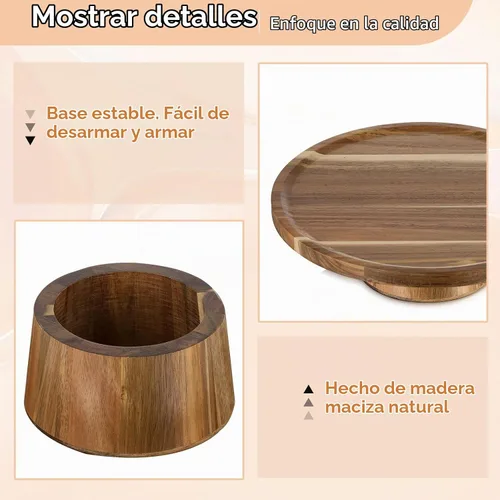 Vista 3 de NUPTIO Soporte de madera para tartas, soporte para cupcakes de madera