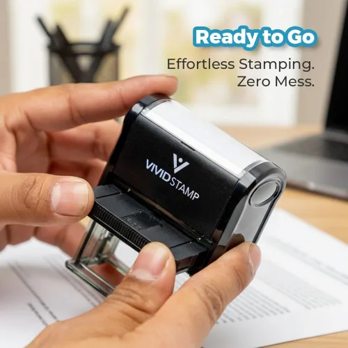 Vista 7 de Sent Self Inking Rubber Stamp (Black Ink) - Medium 2 Pack Negro