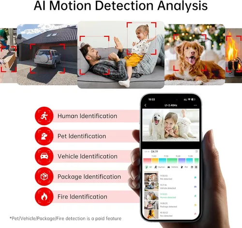 Vista 7 de Solar Security Cameras Wireless Outdoor: 2K Battery Powered WiFi Camera with AI Motion Detection for Home - Color Night Vision Spotlight Siren Alarm