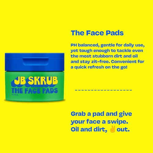 Vista 4 de JB SKRUB Las Toallitas Faciales - Toallitas de Limpieza para Acné para Niños, Adolescentes y Preadolescentes para una Confianza Genial - Di adiós a