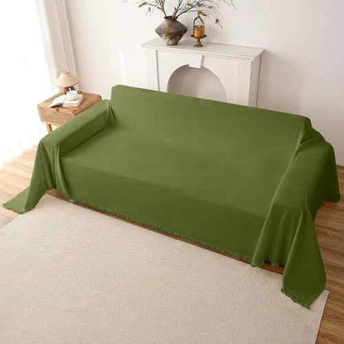 Vista 13 de Funda de felpilla para sofá, funda suave con borlas para sofá, funda de sofá para sofá de 2 puestos, funda de sofá, protector de muebles lavable