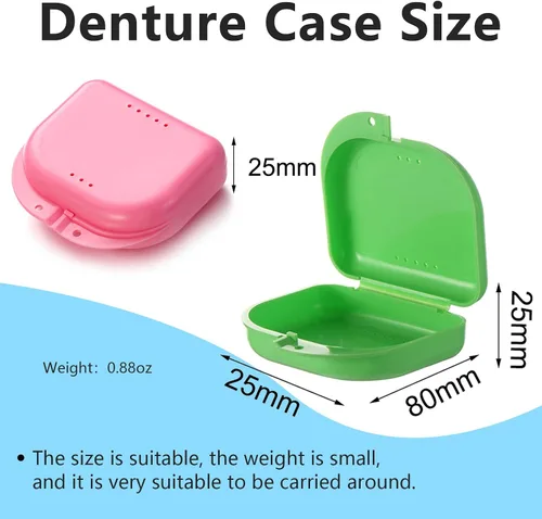 Vista 2 de Estuche de retención de ortodoncia de 2 piezas, estuche de retenedor, funda de dentadura con orificios de ventilación para protector bucal y hilo