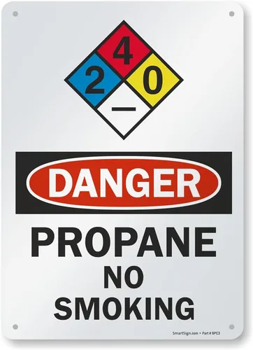 Vista 8 de SmartSign Letrero NFPA "Peligro - Propano, No Fumar" Aluminio de 7 x 10 pulgadas