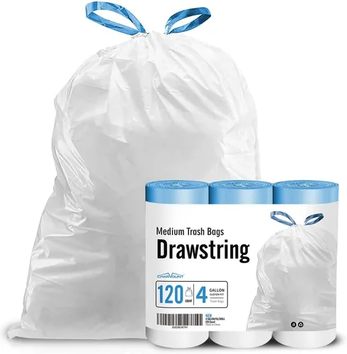 Vista 6 de Charmount - Bolsas de basura de 4 galones con cordón, bolsas de basura pequeñas para baño, cocina, dormitorio, oficina, 60