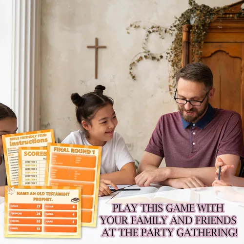 Vista 5 de Juegos de peleas bíblicas, tarjetas de juego cristianas, juegos religiosos de fiesta familiar para amigos y familiares, juego de peleas amistosas