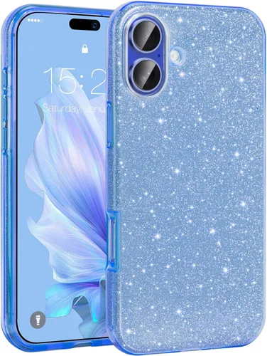 Vista 9 de MATEPROX - Funda compatible con iPhone Air de 6.5' [2025], carcasa protectora de 3 capas con purpurina brillante y tendencia, anti-arañazos y a