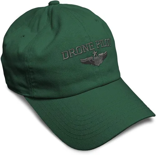 Vista 34 de Gorra de béisbol suave, dron, piloto, gris, bordado, insignias, ovnis, algodón, para papá veterano, sombreros para hombres y mujeres Aqua Design Only