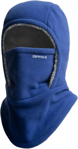 Vista 10 de Gorro unisex resistente al viento y cálido, pasamontañas de invierno con cubierta para la nariz y las orejas, gorro de cuello para esquí, motocicleta