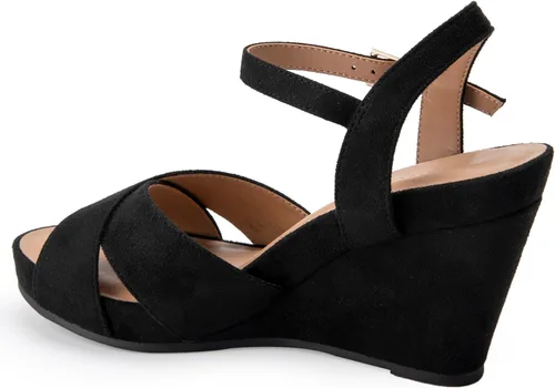 Vista 7 de Aerosoles Sandalia de cuña pastel para mujer, Raya azul oscuro