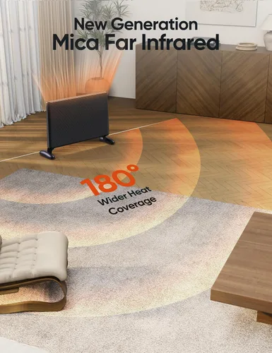 Vista 2 de Ballu Calentador de Espacio Infrarrojo de Mica para Habitación Grande, Calentador de Panel con Termostato Programable, Control de Aplicación WiFi