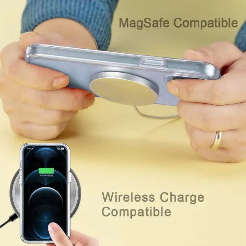 Vista 5 de Carcasa COOLQO compatible con iPhone 12 Pro Max, de 6,7 pulgadas, con 2 protectores de pantalla de vidrio templado transparente, 360º de cobertura