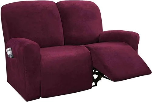 Vista 30 de Funda de terciopelo elástico para sofá reclinable de 1, 2 y 3 asientos, funda de sofá de color liso para mascotas, fundas para sofá de color liso