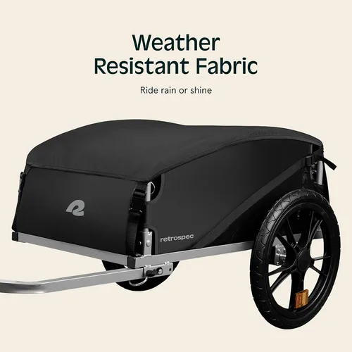 Vista 4 de Retrospec Rover Hauler - Remolque de carga para bicicleta, marco plegable con tela resistente a la intemperie y capacidad de 80 libras, remolque