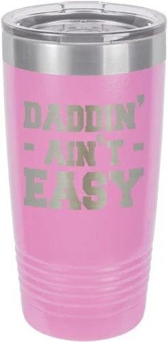 Vista 11 de DADDIN AINT EASY BLACK Vaso de bebida de 20 oz con pajita Taza de viaje grabada con láser Comparar con Yeti Rambler Idea de regalo papá