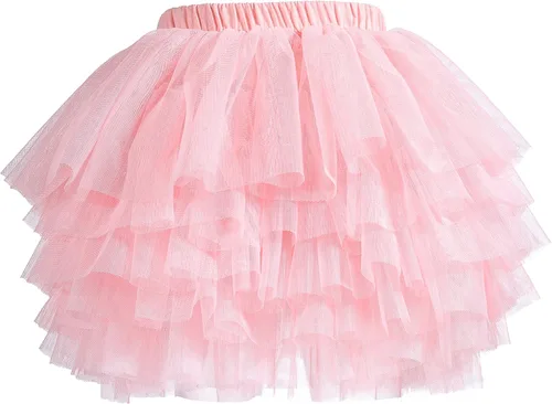 Vista 16 de Falda de Tutú para Bebés y Niñas, 6 Capas de Tul para Niñas de 1 a 8 Años Negro