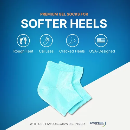 Vista 2 de NatraCure - Mangas de talón con gel hidratante ventiladas
