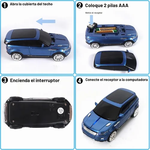 Vista 5 de elec Space Wireless Mouse Car Computer Mouse for PC Laptop (Blue)