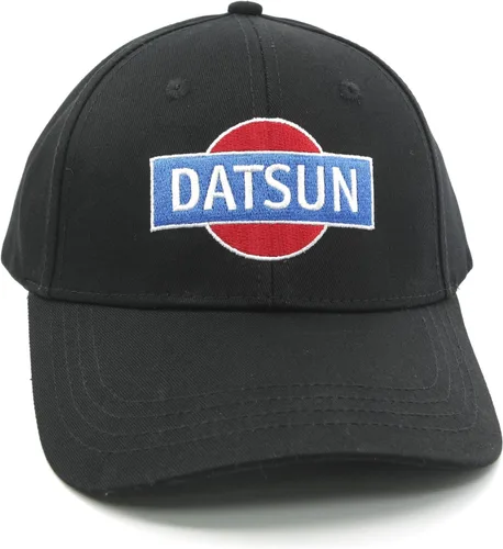 Vista 4 de Gorra de béisbol Datsun - Classic A Logo - Sombrero de papá negro Curvo Bill - Vintage Japonés, Negro