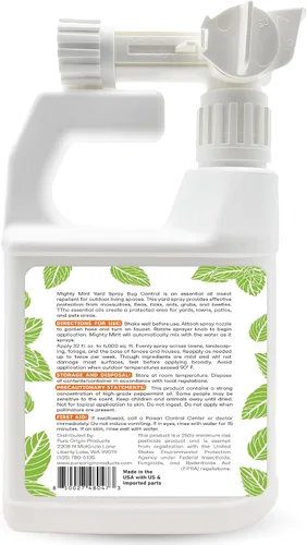 Vista 6 de Mighty Mint Aceite de menta en espray para control de insectos para césped y patio, repelente de plagas natural al aire libre para pulgas