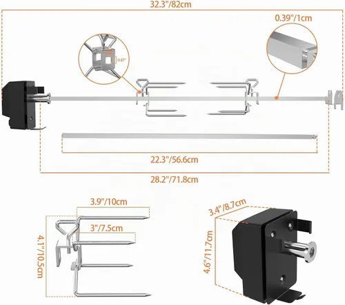 Vista 3 de onlyfire Kit de asador de acero inoxidable Accesorios para barbacoa