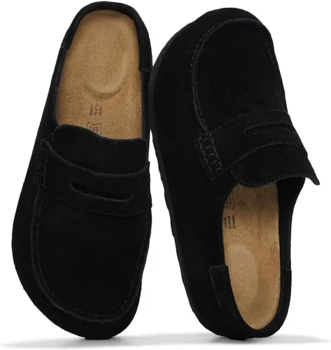 Vista 10 de Project Cloud Zuecos tipo mocasín de cuero 100% genuino para mujer Negro - Carline