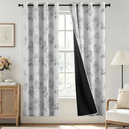 Vista 29 de SimpleHome - Cortinas opacas 100% para recámara, cortinas de ventana con ojales beige, con aislamiento térmico, cortinas de oscurecimiento
