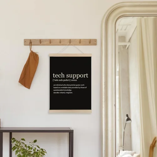 Vista 4 de HRQKO Tech Support Definition - Marco para colgar pósteres, arte de pared moderno y minimalista con marcos de madera, regalos de soporte técnico