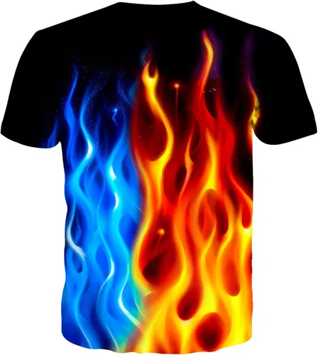 Vista 2 de Camisetas unisex con estampado 3D de manga corta y cuello redondo para hombre y mujer