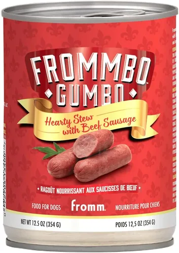 Vista 14 de Fromm Frommbo Gumbo - Alimento húmedo para perros con salchicha de res - Comida húmeda prémium para perros - Receta de carne de res - Caja de (12)