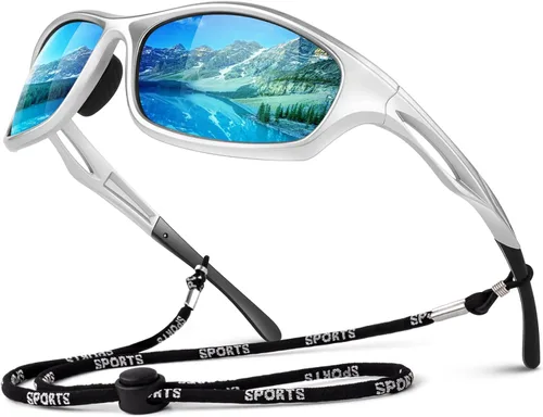 Vista 9 de LINVO Polarized Sports Sunglasses Men Women UV400 Protection Wrap Around Goggles for Running Cycling Driving Fishing