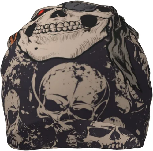 Vista 2 de Black Cat Slouchy Beanie Multifunction Chemo Skull Caps Headwear Hats Turban Unisex