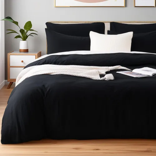 Vista 67 de NEXHOME PRO Funda de edredón Twin XL 100% algodón lavado, transpirable, duradera, texturizada, similar al lino, juego de ropa de cama para el hogar
