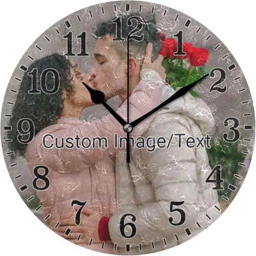 Vista 7 de JUNZAN Reloj de bañera con vino romántico espumoso y velas, reloj de pared silencioso de 10 pulgadas, pequeño reloj redondo, decoración de cocina