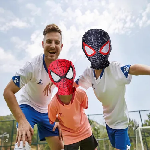 Vista 3 de KEbia Conjunto de máscara de Halloween para niños, juego de 4 piezas con sombrero de superhéroe