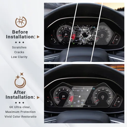 Vista 6 de YEE PIN Protector de pantalla para Audi Q3 12.3" Instrument Cluster 2019-2025