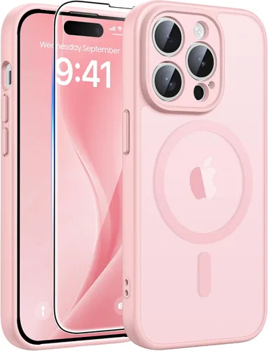 Vista 257 de FNTCASE - Funda para iPhone 16 Pro: magnética, mate, translúcida, de grado militar, protectora contra caídas, resistente, fina, duradera y a prueba