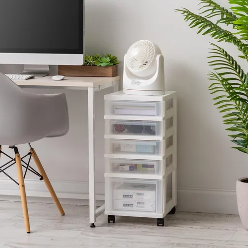 Vista 9 de IRIS USA Organizadores y almacenamiento de plástico para manualidades, carrito de almacenamiento con ruedas para suministros de aula, organizador