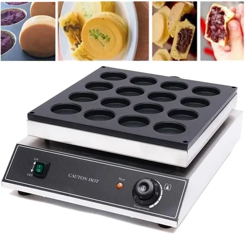 Vista 2 de LYNICESHOP Máquina de gofres de frijoles rojos, máquina eléctrica para hacer gofres de acero inoxidable, antiadherente, perilla de ajuste
