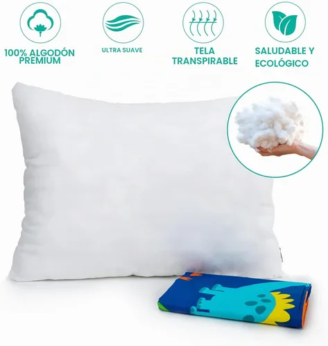 Vista 2 de Cottonblue - Almohada infantil con funda de almohada de algodón orgánico, 14 x 19 pulgadas
